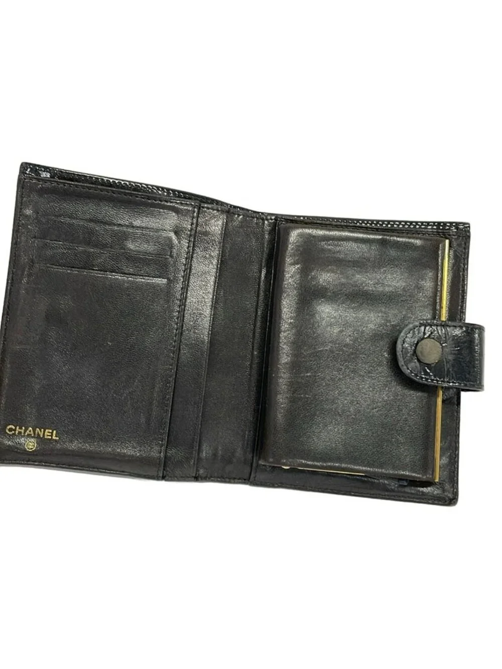 Chanel Black CC Logo Leather Wallet